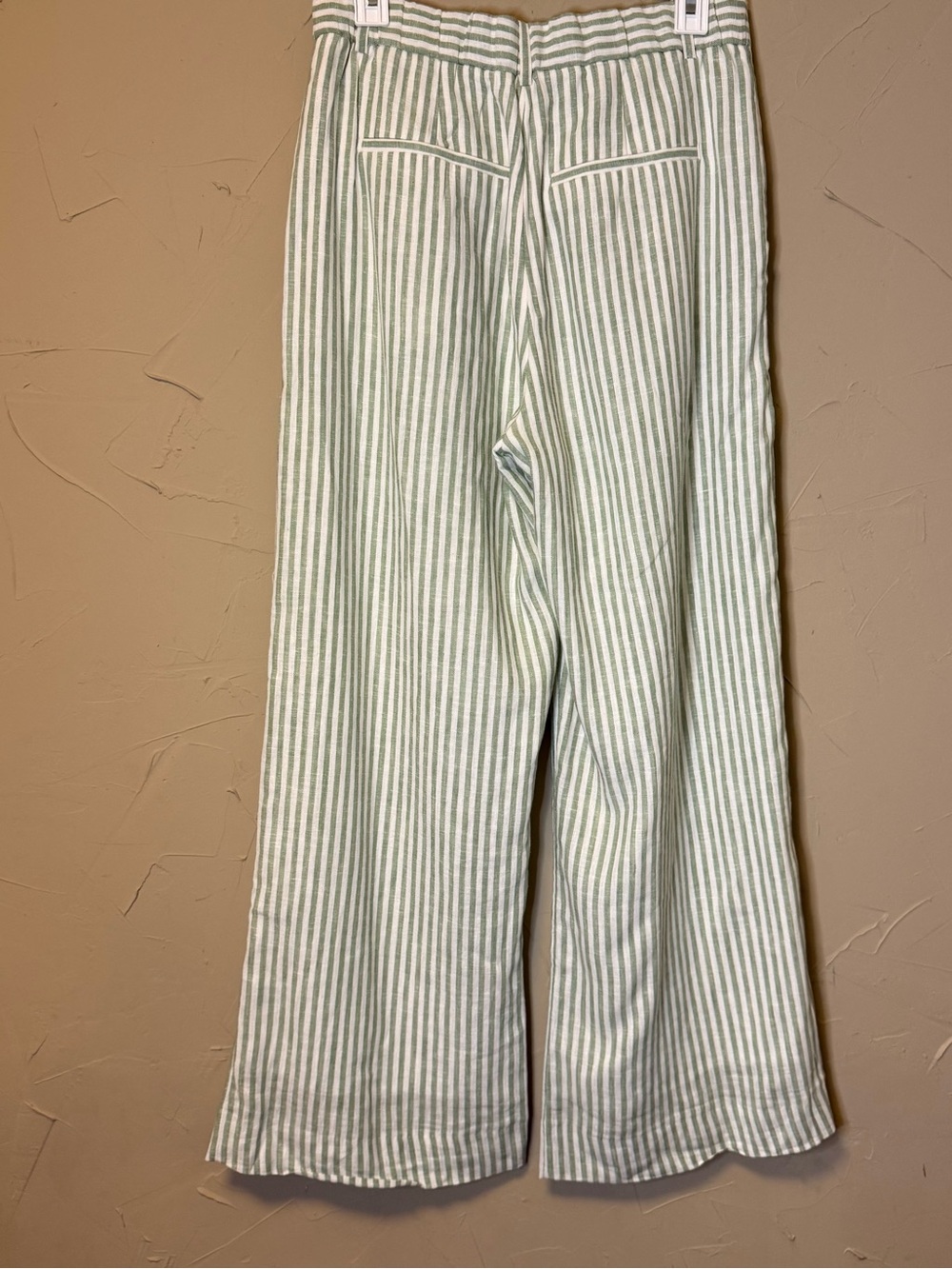 Abercrombie & Fitch Sage-Striped Linen Blend Wide-Leg Pants Size 6/28 - Picture 6 of 16